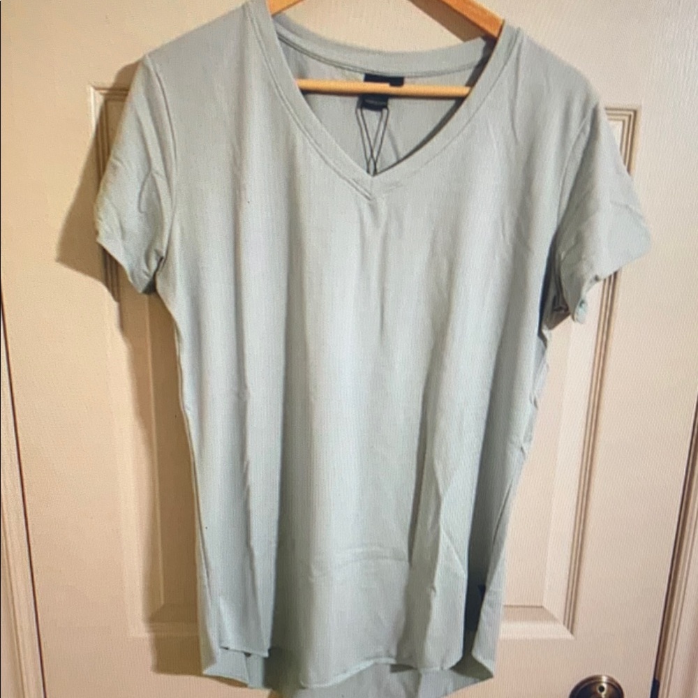 Women's Light Green V-Neck Top